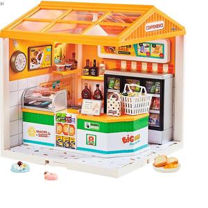 Minimarket giocattoli di simulazione educativa assemblaggio di <span class=keywords><strong>negozi</strong></span> di città modello di illuminazione giocattoli per bambini blocco di costruzione - Product Image 1