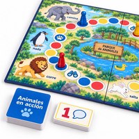 Jeu de société Fancboard personnalisé Animaux en action avec plateau en carton recyclable à 4 volets pour les 4-5 ans |   Espagnol |   OEM/ODM