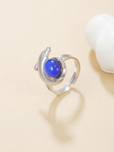 Women's Stainless Steel Mood Change Color Eternity Band <strong>Ring</strong> Bezel <strong>Setting</strong> Jewelry - Product Image 2