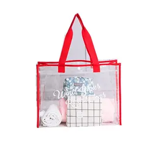 Girls' Product-Manufacturer & Supplier with Two Handles <b>Clear</b> PVC Transparent Vinyl <b>Handbag</b> Custom Floral Jelly Stadium Approved - Product Image 1