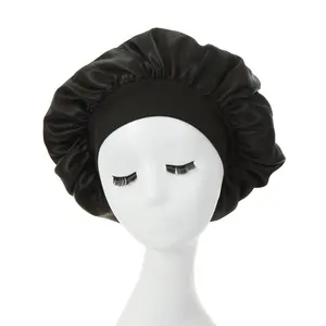 Wholesale High Quality Custom Colorful Satin Silk Sleep Double Layer Hair Bonnet Cap