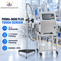 Imprimante CIJ à écran tactile PRIMA-B600 PLUS T, 1 à 5 lignes, nettoyage automatique, machine de codage industrielle