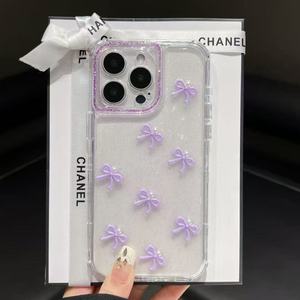 Funda Transparente para Teléfono con Lazo 3D y Purpurina, de TPU y PC, para 16/15/<span class=keywords><strong>14</strong></span>/13 <span class=keywords><strong>Pro</strong></span> <span class=keywords><strong>Max</strong></span>, con Marco de Cámara con Pedrería y Protección Antigolpes - Product Image 5