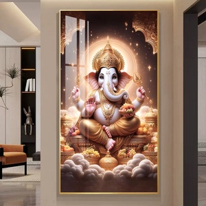 Arte de Pared Personalizado al por Mayor para Decoración del Hogar, Pintura de Porcelana de Cristal, Estatua Abstracta de Elefante, Pintura de Dios, Arte LED - Product Image 4
