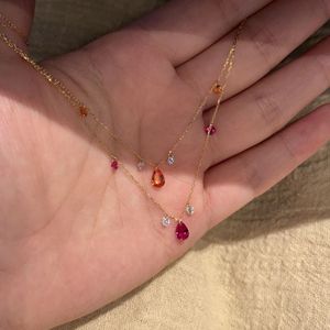 Collar de Plata de Ley S925 con Colgante de Diamante Redondo Vintage, Cadena de Clavícula, Diamante Rosa, Accesorio de Moda - Product Image 1