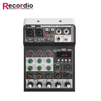 Table de mixage DJ Usb 4 canaux Console de mixage Meilleur prix Table de mixage audio Mini famille KTV 48v USB/BT Enregistrement d'effets
