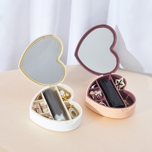 PINKE Scatola Portagioie Portatile a Forma di Cuore per Bambine, Ideale per Viaggi, per Rossetti, Collane e Orecchini - Product Image 2