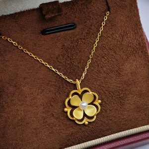 Collier pendentif minimaliste en forme de fleur en argent 925 plaqué or UM Jewelry, perle d'eau douce naturelle, unisexe, fiançailles, mariage - Product Image 5