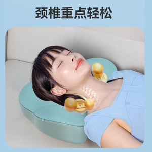 Almohada de Masaje Recargable con Infrarrojos para Cuello, Hombros, Espalda y Cintura, Cojín de Soporte para Hogar y Oficina, Cuero PU - Product Image 3