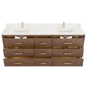 Homedee Vietnam madera maciza color <span class=keywords><strong>nogal</strong></span> chapa gabinete de <span class=keywords><strong>baño</strong></span> - Product Image 4