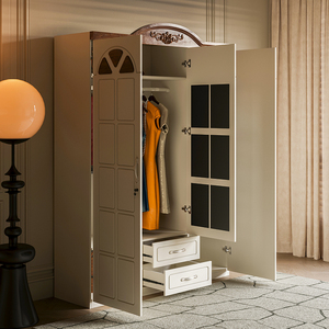 Tủ quần áo hiện đại với Gương tủ quần áo bằng gỗ kiểu Pháp với ngăn kéo để lưu trữ quần áo đồ nội thất phòng ngủ tủ quần áo - Product Image 6