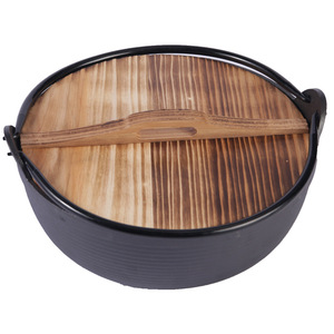 หม้อเหล็กหล่อขนาด 20 ซม. แบบไม่ติดกระทะ ชั้นเดียว สำหรับทำซุปและซูคิยากิ - Product Image 3