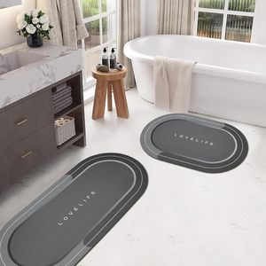 Tapis de sol de salle de bain en diatomite absorbant l'eau, écologique, design OEM, pour porte et salle de bain, en caoutchouc et diatomite - Product Image 1