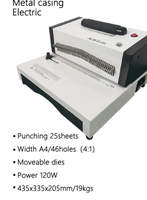 Máquina Encuadernadora Eléctrica de Escritorio SE25A para Oficina con Perforadora de Espiral de Plástico para Formato A4