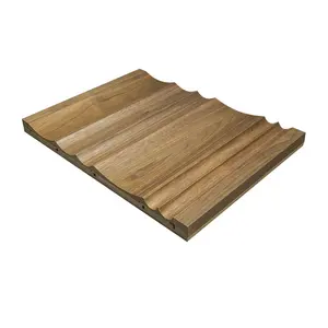 传统不规则CNC雕刻柚木板条墙木材覆层木板用于天花板
