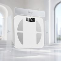 Báscula Inteligente Bluetooth para Grasa Corporal, con Pantalla LCD de Vidrio Templado Blanco, para Baño, Hogar, Fitness, Sistema de Seguimiento de Peso y IMC, Artículos Profesionales