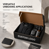 Boîte d'expédition en carton ondulé recyclable noir mat de 2 mm d'épaisseur, format personnalisé, pour streetwear, électronique et cadeaux