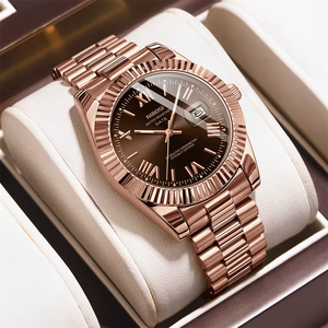 Montre Homme de Luxe 2678 en Acier Inoxydable Or Rose à <span class=keywords><strong>Quartz</strong></span>, Étanche 3 ATM, Aiguilles Lumineuses, Affichage de la Date - Product Image 3
