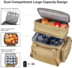 Lonchera Térmica Aislada Grande de 24L para Adultos, Resistente al Agua, con Múltiples Bolsillos, Bolsa Térmica Suave, Reutilizable, de Oxford, para Campamento al Aire Libre - Product Image 4