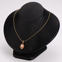 Collier pour femme en acier inoxydable plaqué or 18 carats, chaîne serpent ronde, pendentif perle imitation irrégulière