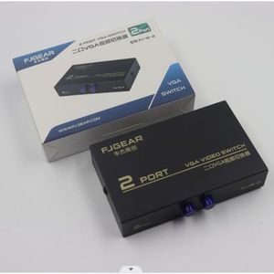 FJGEAR สวิตช์วิดีโอ VGA 2 พอร์ต ความละเอียด 1024x768 สำหรับการแชร์จอภาพคอมพิวเตอร์ - Product Image 1