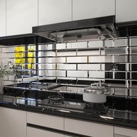 Colorful Beveled and Spliced Self-adhesive Glass Mirrors Use for Background Wall for the Kitchen