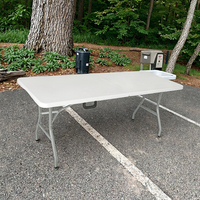 Table pliante en plastique de 6 pieds (72 pouces) moderne et portable en HDPE et fer pour une utilisation en extérieur, dans la cuisine, la chambre, l'entrée, l'hôtel, l'hôpital