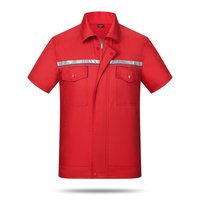 Combinaison de travail unisexe d'usine à manches courtes, en tissu durable et imperméable, avec fermeture éclair, pour homme, uniforme de travail d'été