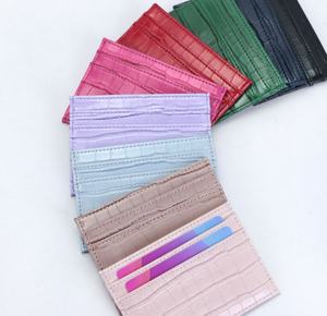 Tarjetero en relieve de cocodrilo pequeño de cuero PU personalizado, <span class=keywords><strong>Mini</strong></span> cartera portátil para tarjeta de crédito para mujer, monedero para <span class=keywords><strong>hombre</strong></span> y mujer - Product Image 2