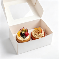 Boîte à pâtisserie en papier écologique avec fenêtre transparente pour les desserts de boulangerie, les gâteaux, les biscuits, le pain, l'emballage cadeau de vente au détail