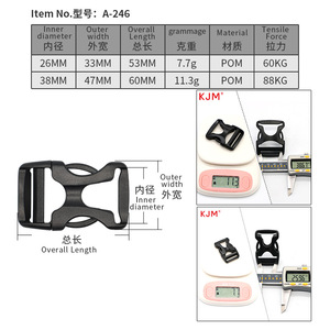 หัวเข็มขัดพลาสติกรูปตัว X รุ่น A-246 ขนาด 26 มม. 38 มม. น้ำหนักเบา สำหรับกระเป๋าเดินป่าและกิจกรรมกลางแจ้ง - Product Image 1