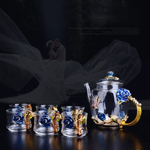 กาน้ําชาแก้วพร้อมกล่องของขวัญถ้วยชาสําหรับวันแม่เคลือบชุดหม้อชาฆ้องฟู - Product Image 2