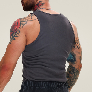 Custom Mens logo Ribbed Gym tank Top Heavyweight Cotton Muscle Sleeveless Running <strong>Stringer</strong> Fitness Sports Workout <strong>Vest</strong> - Product Image 2