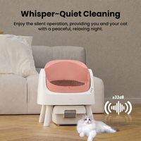 AutoScooper 11 Beige Rose Bac à litière automatique autonettoyant pour chat, double mode, grande capacité, mains libres, contrôle des odeurs, toilette intelligente