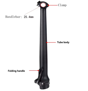 <span class=keywords><strong>Tige</strong></span> d'extension réglable en fibre de carbone pleine pour vélo pliant, avec tube de fixation rapide pour guidon 25,4 mm - Product Image 2