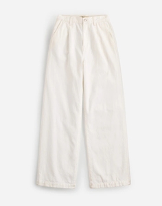 Nueva moda de alta calidad Casual Cowboy <span class=keywords><strong>Cargo</strong></span> pantalones blancos de cintura alta pantalones vaqueros sueltos para mujeres - Product Image 6