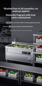 Lave-légumes commercial JEEKI en acier inoxydable à double cuve, nettoyage automatique à eau froide, monophasé 220-240V pour - Product Image 3