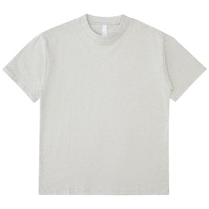 T-shirt blanc en coton épais pour hommes Streetwear surdimensionné col rond goutte épaule vente en gros personnalisé - Product Image 1