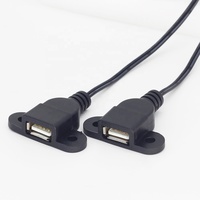 Kabel pengisi daya USB jantan ke 2 betina dudukan malam, kabel daya dudukan Panel Port pengisi daya USB