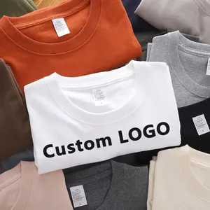 2024 Wholesale Custom Your Brand Logo 100% Cotton Tshirt Blank Men T Shirt Plain Casual Men's T-shirts