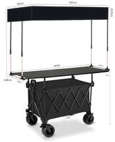 Table de chariot pliable à quatre roues en acier au carbone de haute qualité, réglable, compacte, pour stand ou chariot de courses, OEM