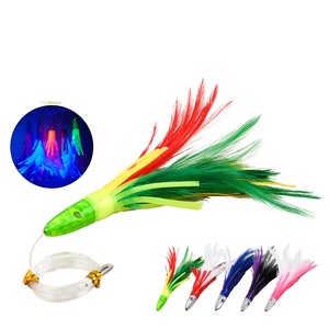 Nouvel Arrivage Leurre de pêche jig 6,5 pouces 1,6 oz, tête en acrylique, jupe de poulpe, leurres artificiels, appât pour marlin et thon, leurre de traîne à plumes - Product Image 1