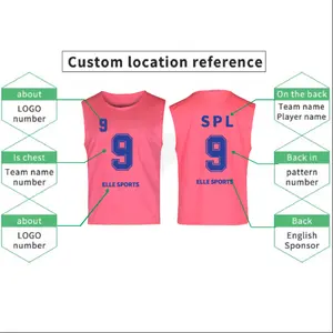 Custom Breathable Sublimated Football/soccer Training Mesh Vests Bibs Soccer Pinnies