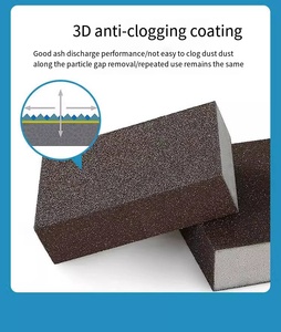 Chà nhám khối mềm <span class=keywords><strong>EVA</strong></span> cát Bọt Biển 100x70x25mm chà nhám miếng bọt biển khối 3.9 "x 2.7" x 1 "công cụ mài mòn bọt cao su chà nhám khối - Product Image 4