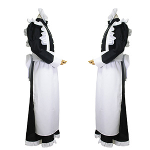 Classique noir blanc femme <span class=keywords><strong>de</strong></span> chambre Style britannique perle fil Long café boutique femme <span class=keywords><strong>de</strong></span> chambre robe maison vacances Cosplay hommes femmes vêtements - Product Image 4