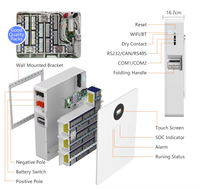 Batterie solaire murale compacte 5 kW, batteries lithium-ion populaires 51,2 V 100 Ah LiFePO4 ESS avec Bluetooth