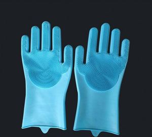 <b>Silicone</b> Dishwashing Mitt Reusable Cleaning Mitt with Scrubber Car Wash Home Dishwashing Cleaning Glove for Kitchen - Product Image 3