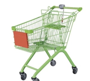 Chariots de supermarché Ivanic WG-ST11 60L, chariot de courses en acier de style américain, finition zinguée, roulettes de 5 pouces, personnalisables - Product Image 2