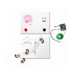 Nuevo diseño grabable sonido electrónico módulo de tarjeta de felicitación de la música para
