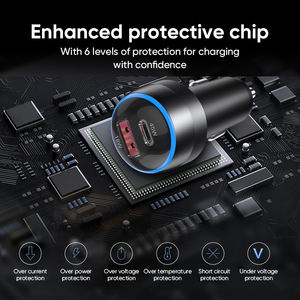 Qc3.0 <span class=keywords><strong>18W</strong></span> Pd 45W PPS 55W <span class=keywords><strong>chargeur</strong></span> 63W Pd double 2 ports <span class=keywords><strong>chargeur</strong></span> de voiture chargeurs de voiture à charge rapide pour Macbook ordinateur portable téléphone portable - Product Image 6